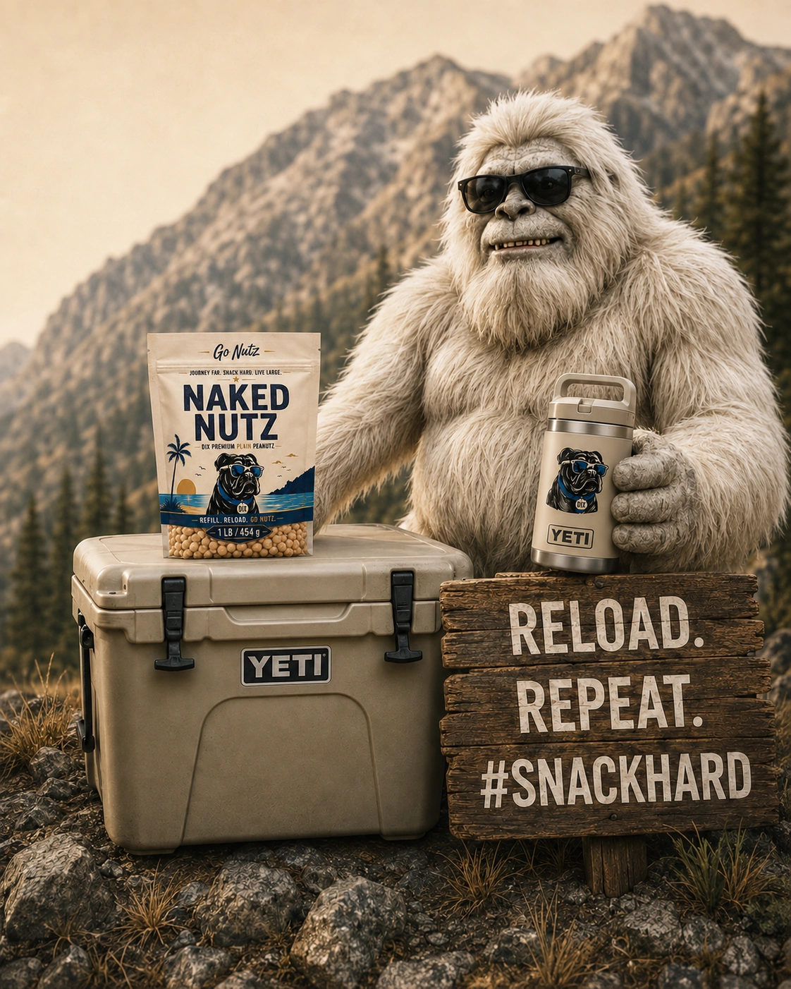 Reload Repeat SnackHard Yeti scene